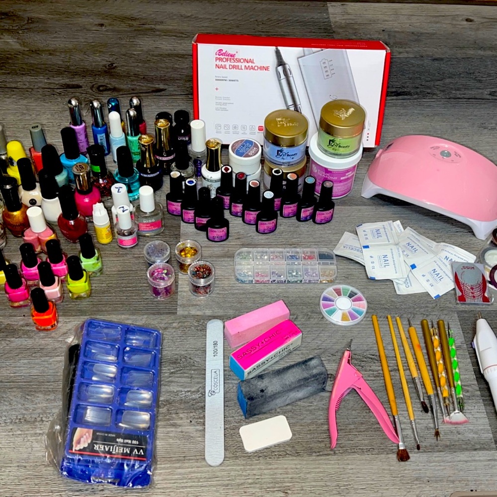 Brand New nail drill machine and other used salon nail supplies